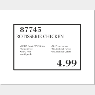 barcode Costco rotisserie chicken label 87745 Posters and Art